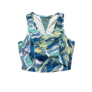 Jones Newyork Colorful Abstract Crop Top sports bra tank